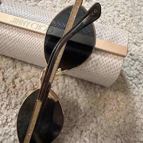 Jimmy Choo sunglasses like new, black with thin gold frame
