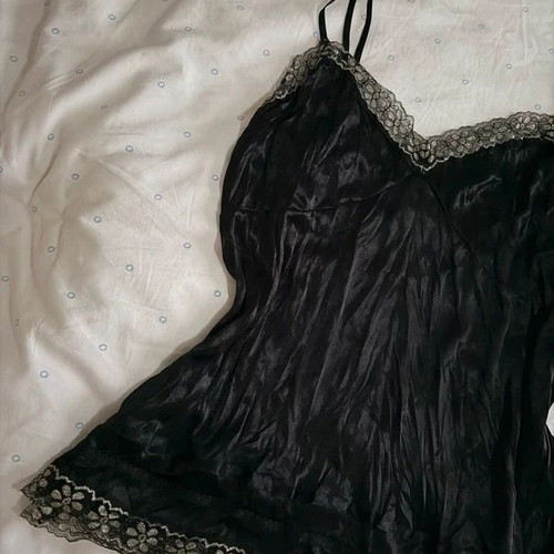 Zara Lace Trimmed Cami Top size M like new, black with gold details