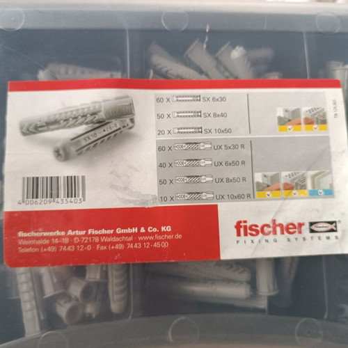 Fischer UX+SX plugs 290 pcs in durable box new