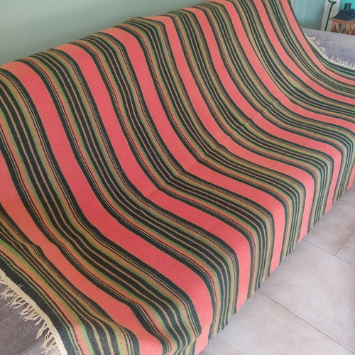 Vintage woolen woven rug used, 1950s, 210x150 cm