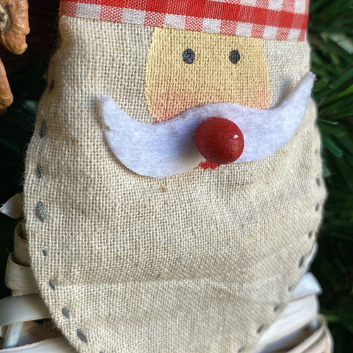 Santa Claus wooden ornament new, white, 17.5cm