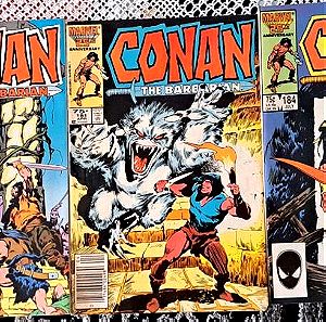 5 τεύχη Conan the barbarian #179 #180#181 #184 #186 Marvel Comics Κοναν ο βαρβαρος