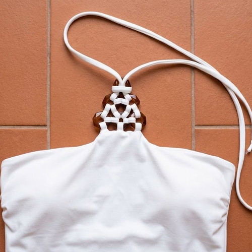 Sugarfree white one-piece swimsuit new, size Small