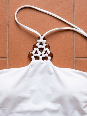 Sugarfree white one-piece swimsuit new, size Small