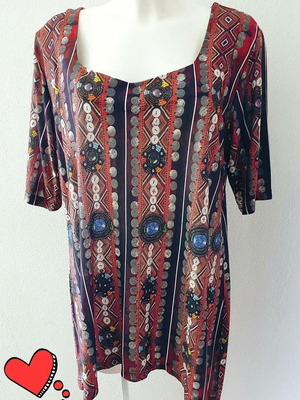 Γυναικεία μπλούζα Boho XL καινούργια, πολύχρωμη, ελληνικής παραγωγής