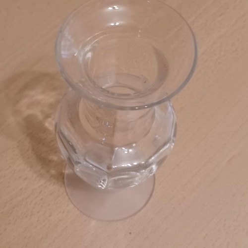 Crystal small vintage vase with sandblasted base in excellent condition