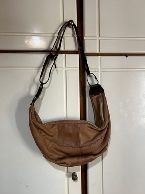 Cafenoir leather shoulder bag used, brown