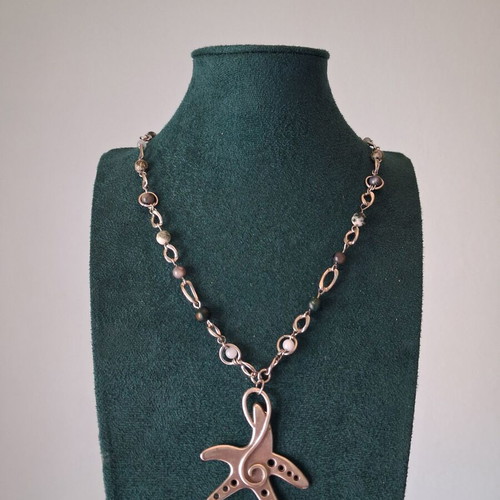 Starfish silver necklace new, stainless steel