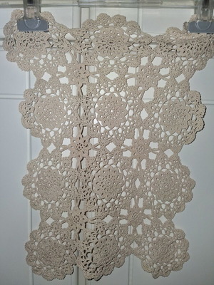 Crocheted doilies handmade, rectangular 40x25 cm, set of 3