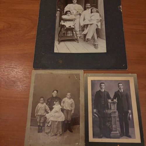 Collectible thick paper photos used, set of 3