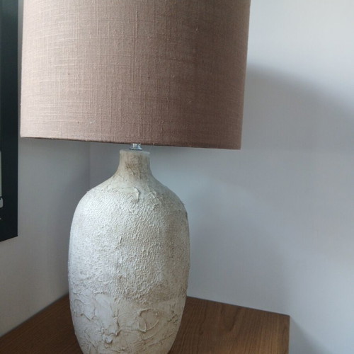 Table lamp ceramic with brown shade, like new, height 60 cm