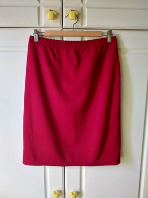 Pencil midi skirt like new, burgundy, elastic, size L