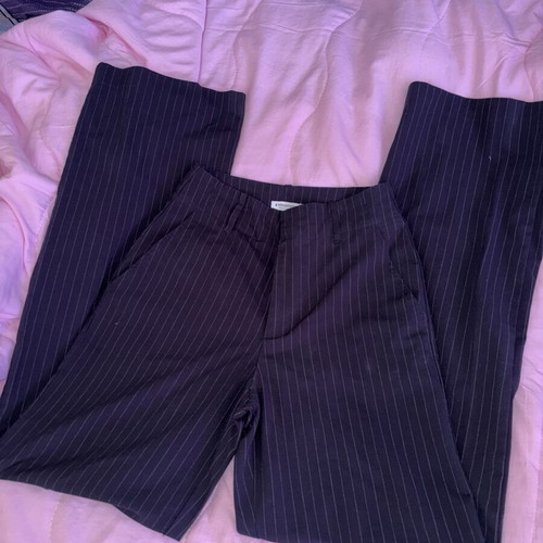 Stradivarius blue striped pants like new, straight wide leg