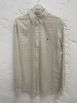Πουκάμισο Ralph Lauren μεταχειρισμένο, μέγεθος Large, άσπρο-μπεζ