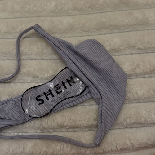 Bikini button lilac with ribbed texture, new, size L