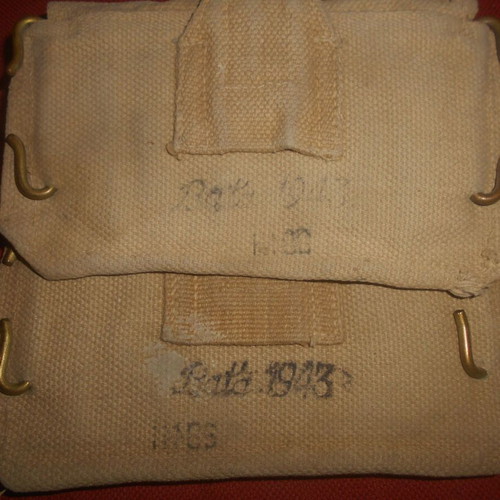 English Canvas Pouches for Lee-Enfield Cartridges used, 1943 WWII, set of 2