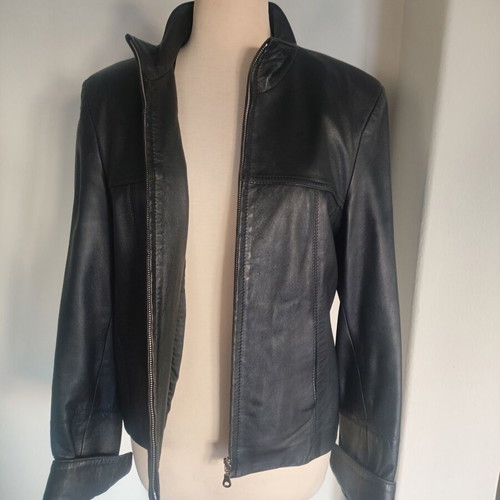 Giorgio Valentino Leather Women's Jacket Black like New S/M