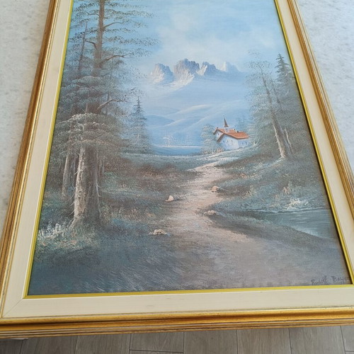 Rudolf Bauer Mountain Landscape Painting 0.80x0.60 m