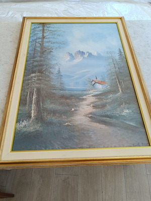 Rudolf Bauer Mountain Landscape Painting 0.80x0.60 m