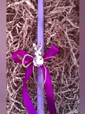 Handmade candle with bunny