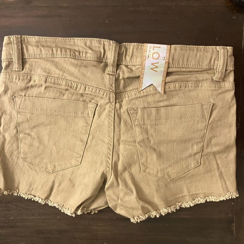 Tally Weijl low-rise shorts with fringes, XS, beige brown