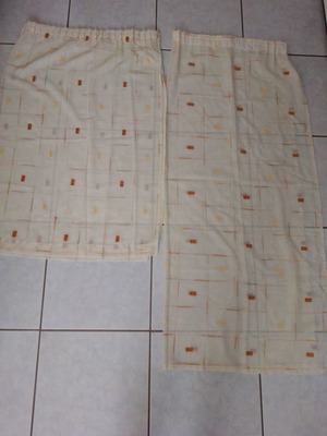 Fabric curtains used, set of 2 different sizes