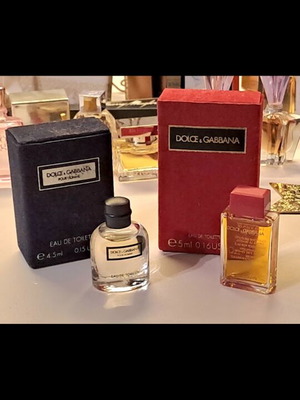 Dolce Gabbana Pour Homme και Pour Femme vintage μινιατούρες καινούργιες, σε βελούδινα κουτιά