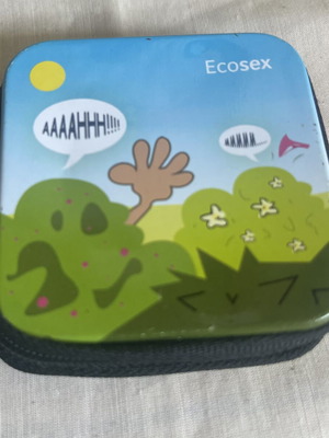Ecosex Vintage θήκη προφυλακτικών σαν καινούργιο με χιουμοριστική παράσταση