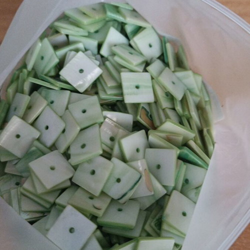 Green rectangular beads new, bag of 1000 pieces