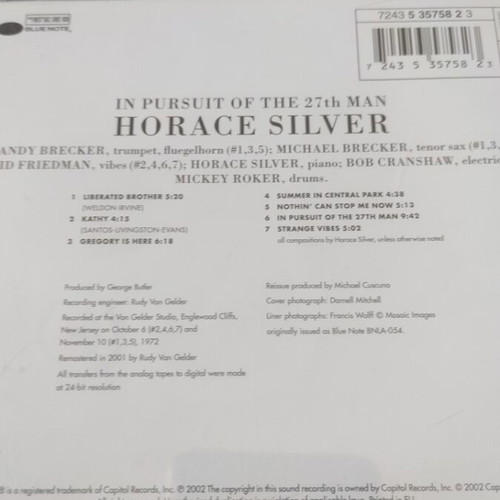 Horace Silver In Pursuit Of The 27th Man CD like new, jazz