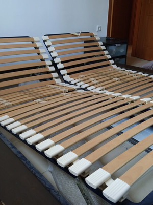 Premium double bed 160x200 cm with adjustable anatomical slatted frame