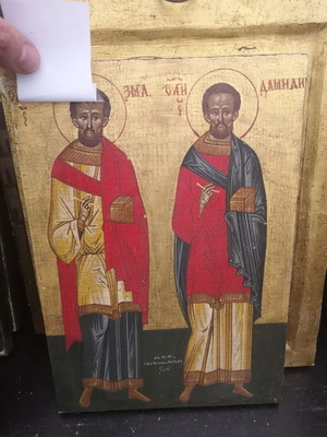Κοσμάς και Δαμιανός Αγιογραφία καινούργια, διαστάσεις 20x29