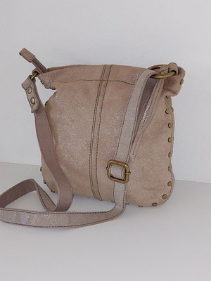 Fossil Winslet khaki metallic studded crossbody bag like new