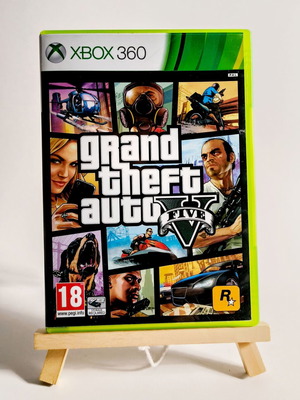 Grand Theft Auto V box, manual and map used for Xbox 360 without game