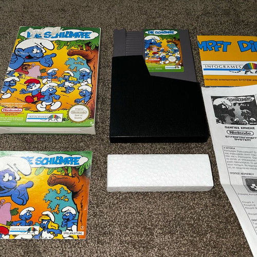 Nintendo NES game The Smurfs used with box and manuals