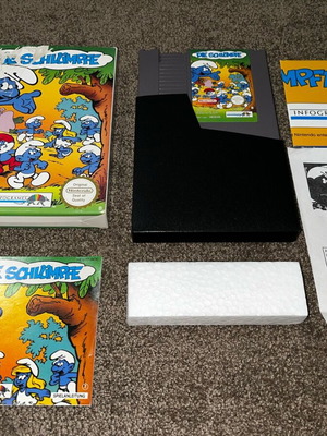 Nintendo NES game The Smurfs used with box and manuals