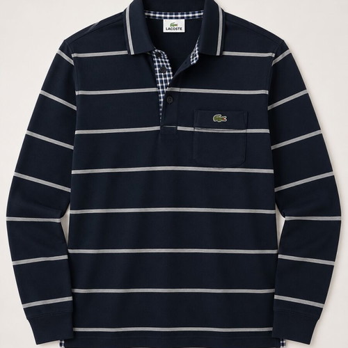 Lacoste men's polo shirt like new, white and blue, size M