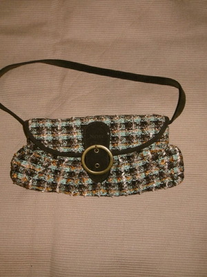 Mini vintage shoulder bag new in green-blue shades