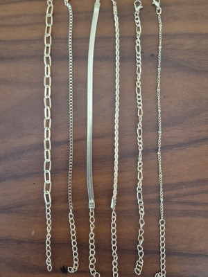 Steel bracelets new, pack of 6, gold color