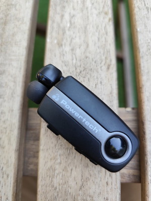 Powertech Klipp 2 In-ear Bluetooth Handsfree like new, clip-on gray