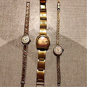 Επίχρυσα vintage ρολόγια