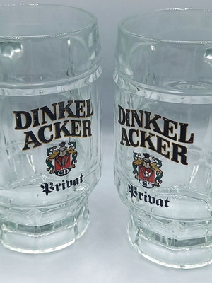 Σετ 2 ποτήρια μπύρας Dinkel Acker σαν καινούργιο με χερούλι