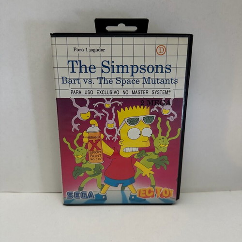The Simpsons Bart vs The Space Mutants Sega Master System like new, Tec Toy edition