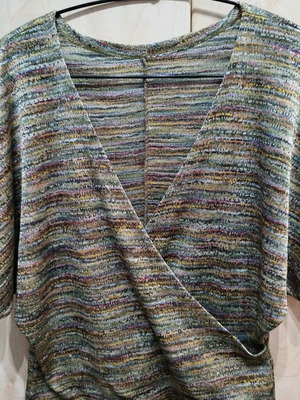 Wrap thin knitted blouse kazaka medium-large like new, multicolored