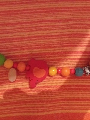 Baby wooden pacifier clip like new