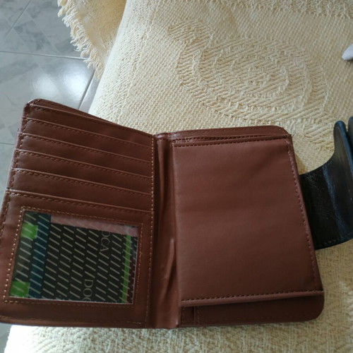 Doca women's wallet used, brown with multiple compartments