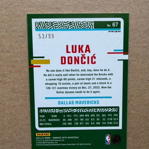 Panini Optic Luka Doncic like new /99