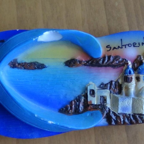 Santorini and Kefalonia Flip Flop Magnets like new, set of 3