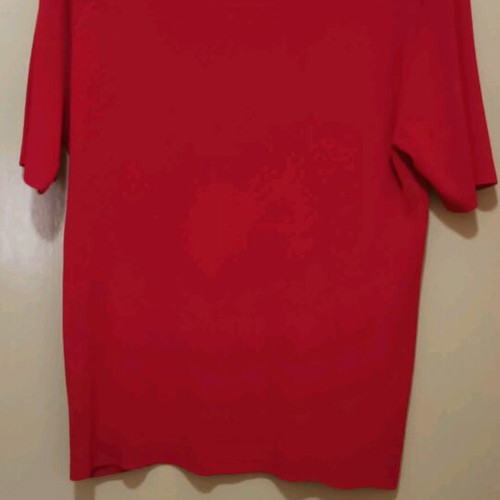 Long sleeve cardigan and short sleeve blouse red with details