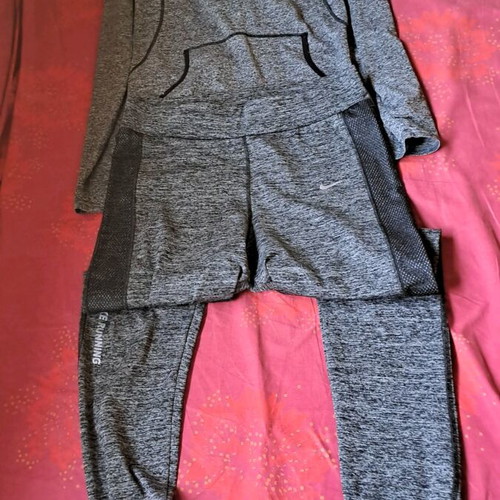 Women's set blouse and leggings used, gray, size L